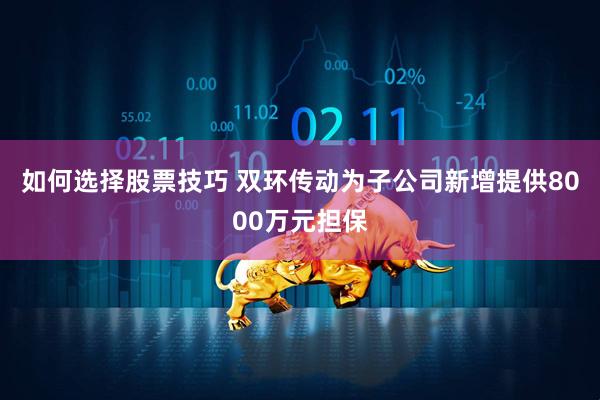 如何选择股票技巧 双环传动为子公司新增提供8000万元担保